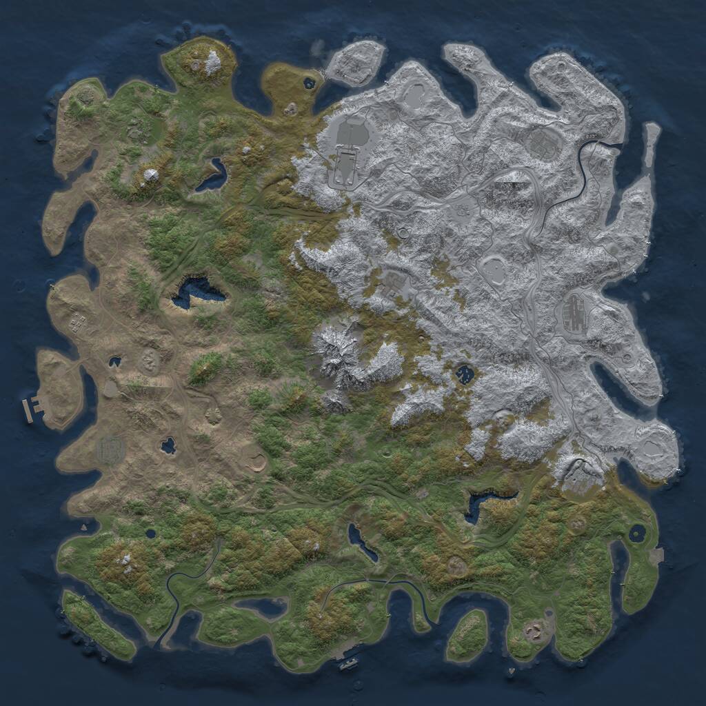 Rust Map: Procedural Map, Size: 6000, Seed: 2015869308, 17 Monuments