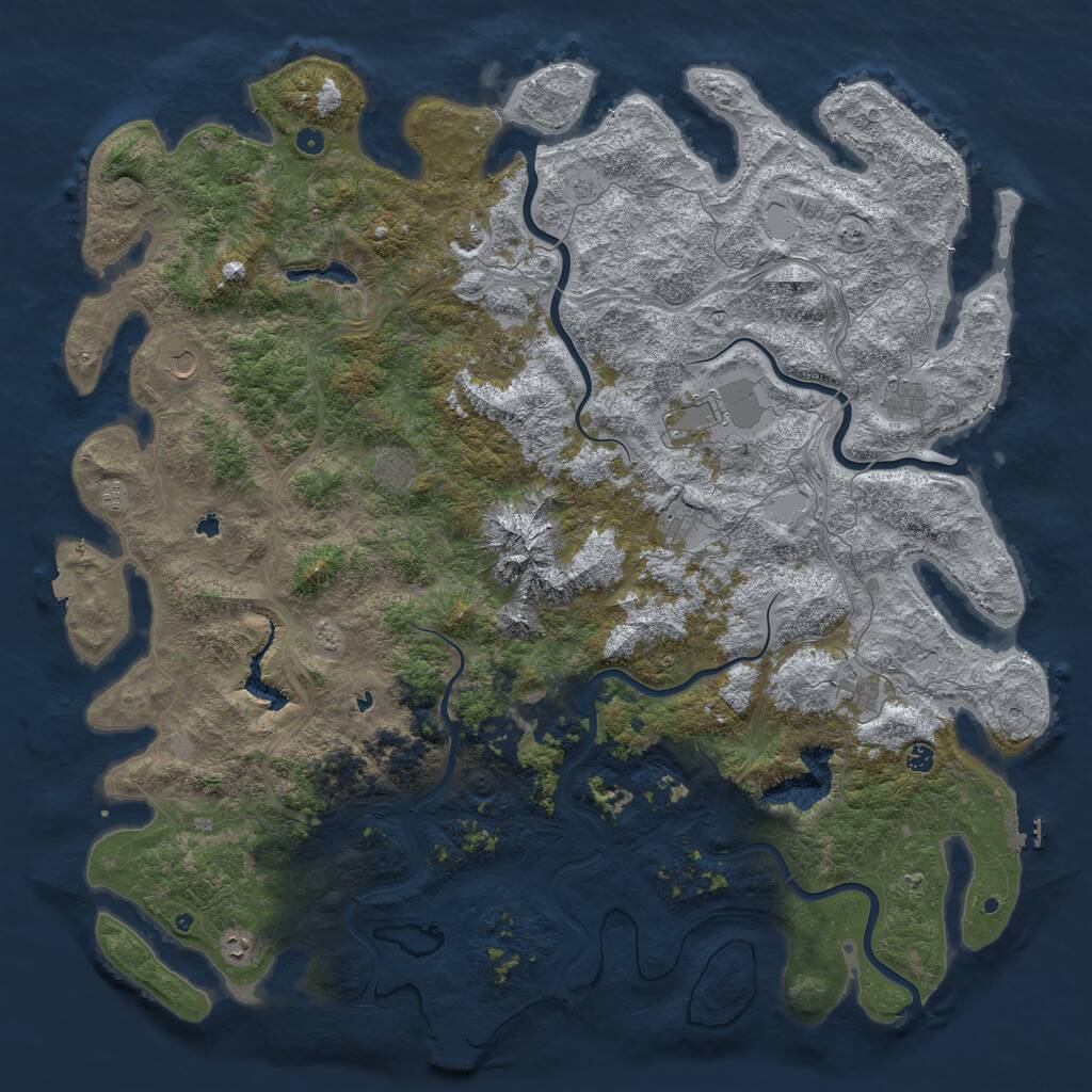 Rust Map: Procedural Map, Size: 6000, Seed: 2015869308, 19 Monuments