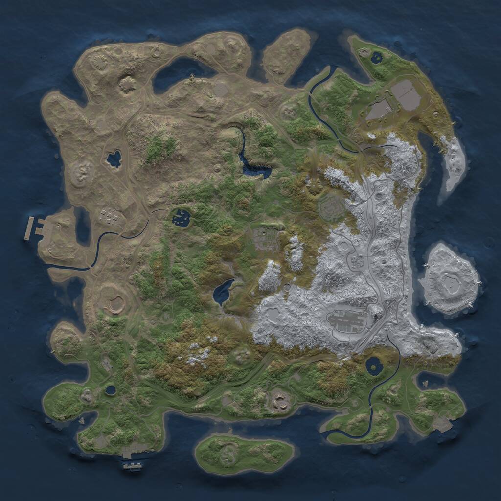 Rust Map: Procedural Map, Size: 4250, Seed: 1162343905, 14 Monuments