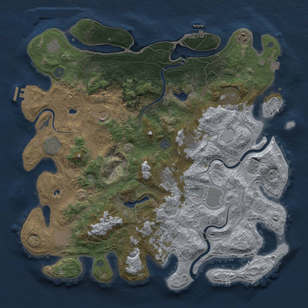 Rust Map: Procedural Map, Size: 4500, Seed: 427701054, 17 Monuments