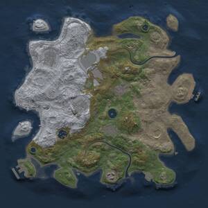 Thumbnail Rust Map: Procedural Map, Size: 3500, Seed: 834744418, 14 Monuments