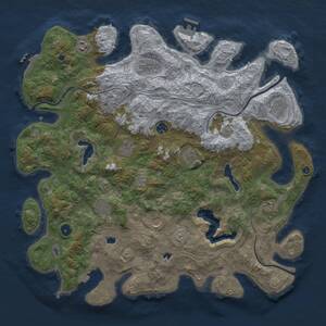 Thumbnail Rust Map: Procedural Map, Size: 4500, Seed: 1964958982, 16 Monuments