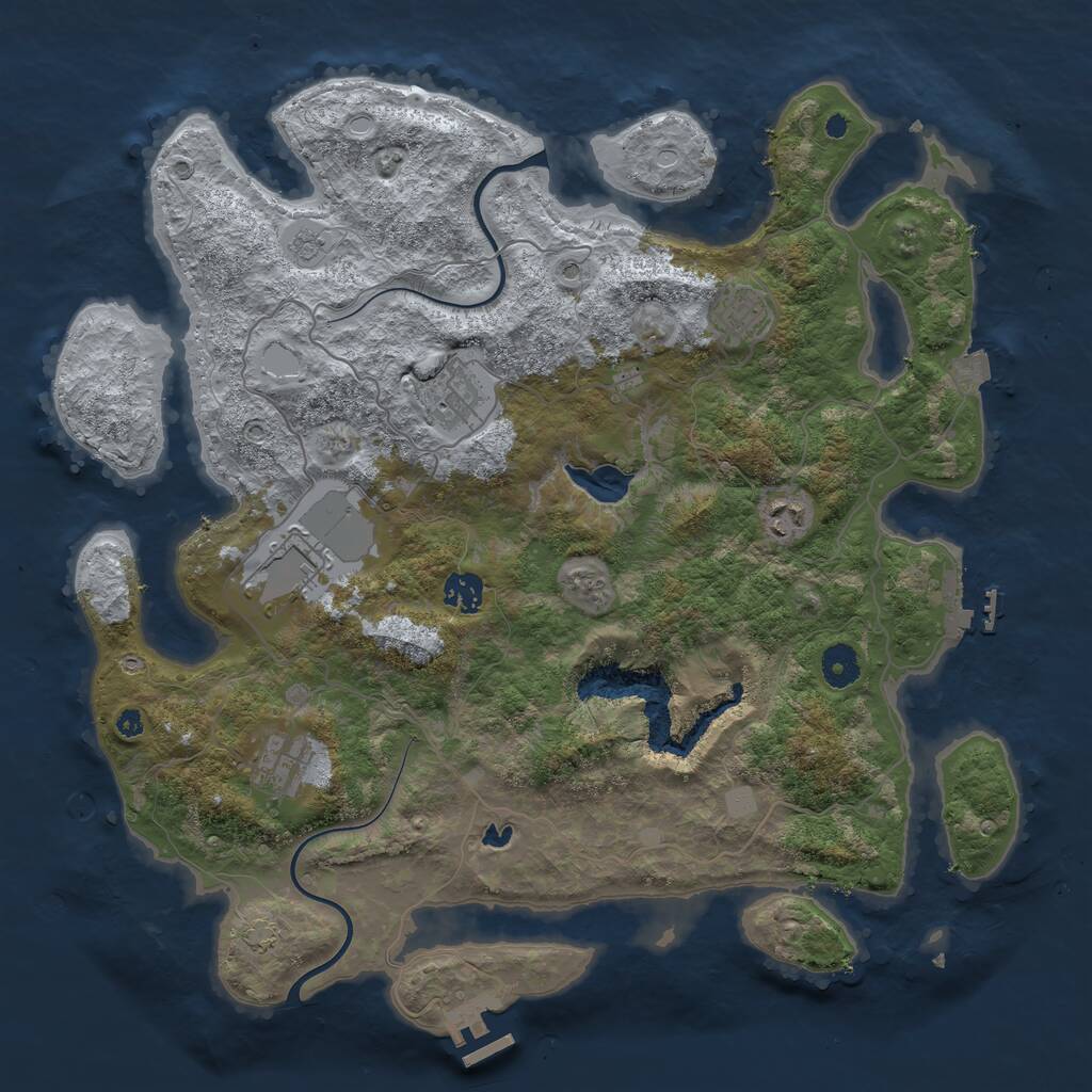 Rust Map: Procedural Map, Size: 4000, Seed: 264382, 12 Monuments