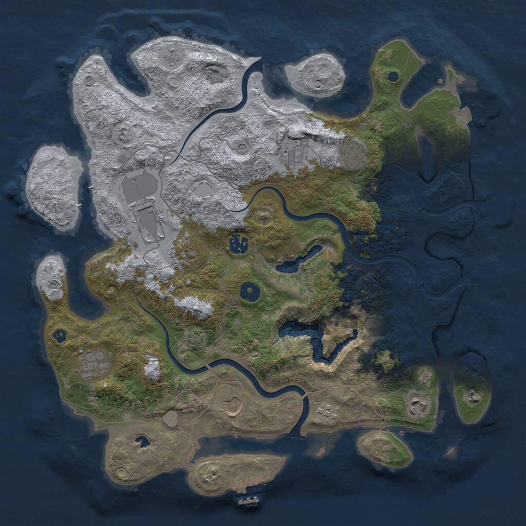 Rust Map: Procedural Map, Size: 4000, Seed: 264382, 14 Monuments