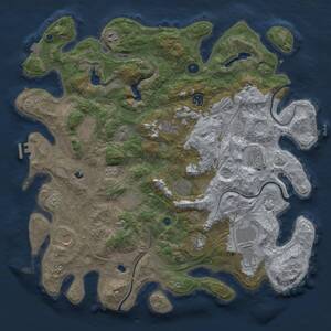 Thumbnail Rust Map: Procedural Map, Size: 4500, Seed: 72386920, 17 Monuments