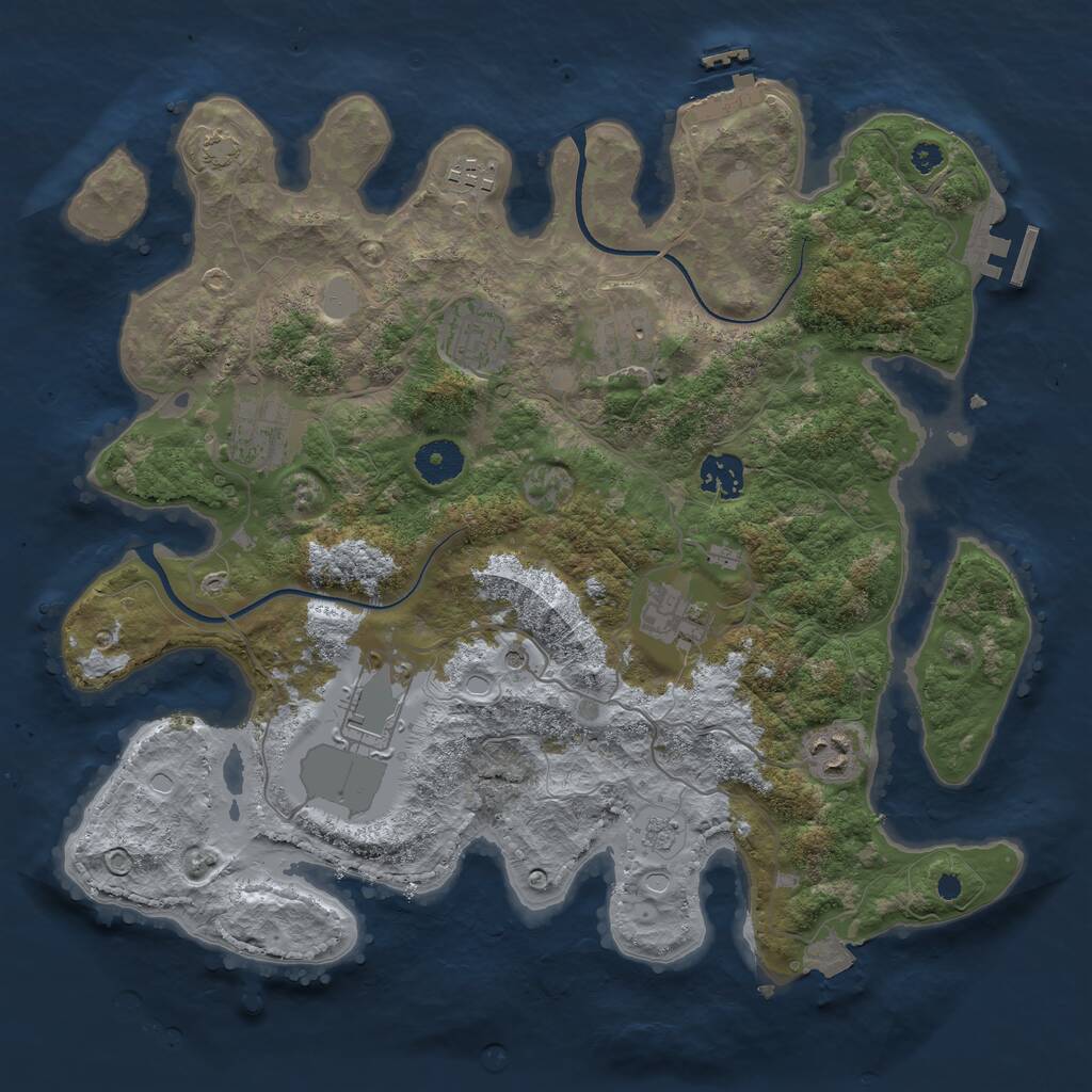 Rust Map: Procedural Map, Size: 3600, Seed: 7112024, 14 Monuments