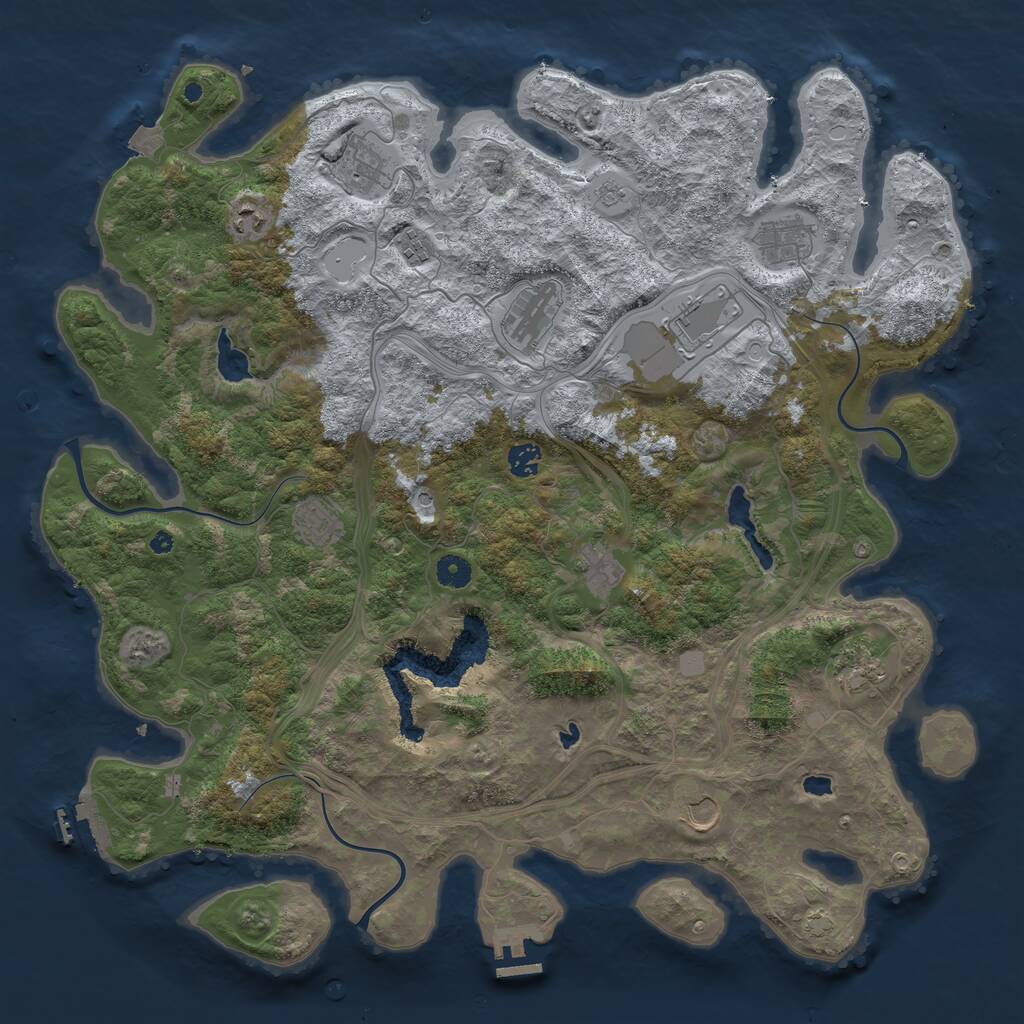 Rust Map: Procedural Map, Size: 4500, Seed: 584004443, 17 Monuments