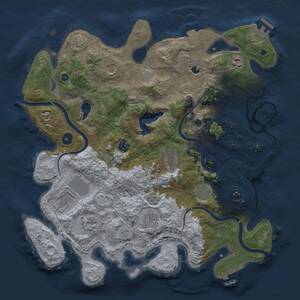 Thumbnail Rust Map: Procedural Map, Size: 4000, Seed: 70112024, 15 Monuments