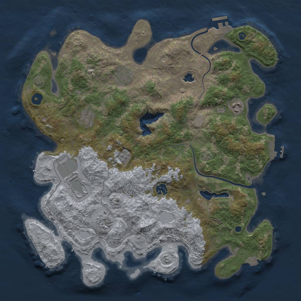 Rust Map: Procedural Map, Size: 4000, Seed: 70112024, 13 Monuments