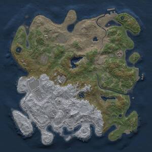 Thumbnail Rust Map: Procedural Map, Size: 4000, Seed: 70112024, 13 Monuments