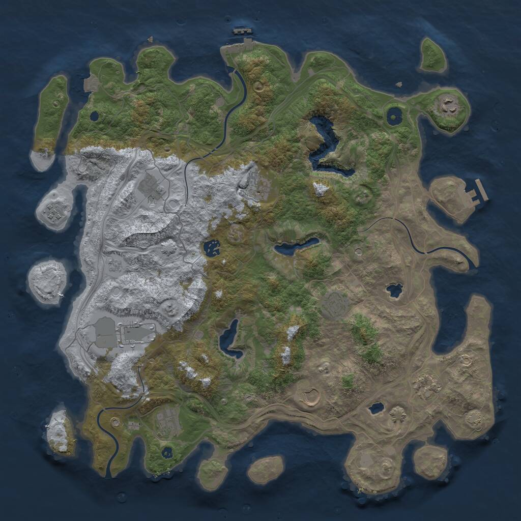 Rust Map: Procedural Map, Size: 4500, Seed: 9946652, 16 Monuments