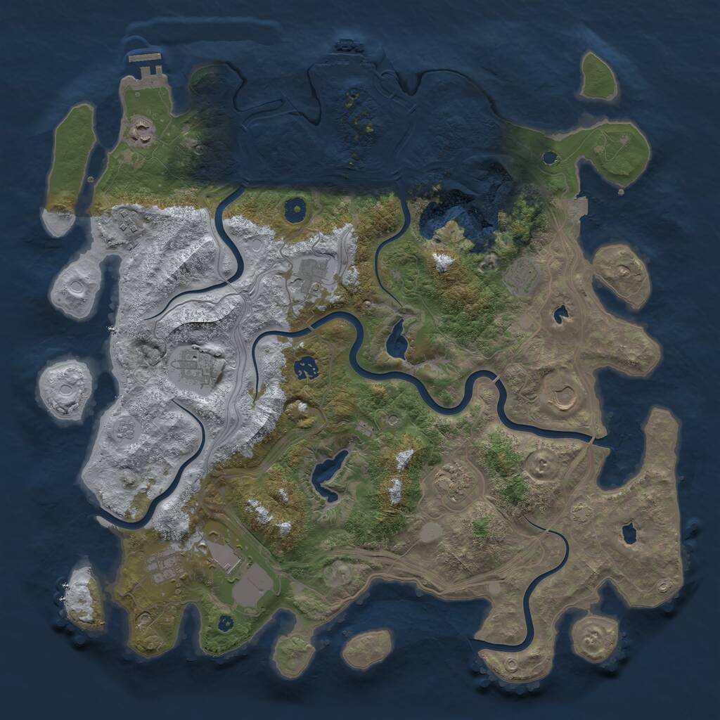 Rust Map: Procedural Map, Size: 4500, Seed: 9946652, 16 Monuments