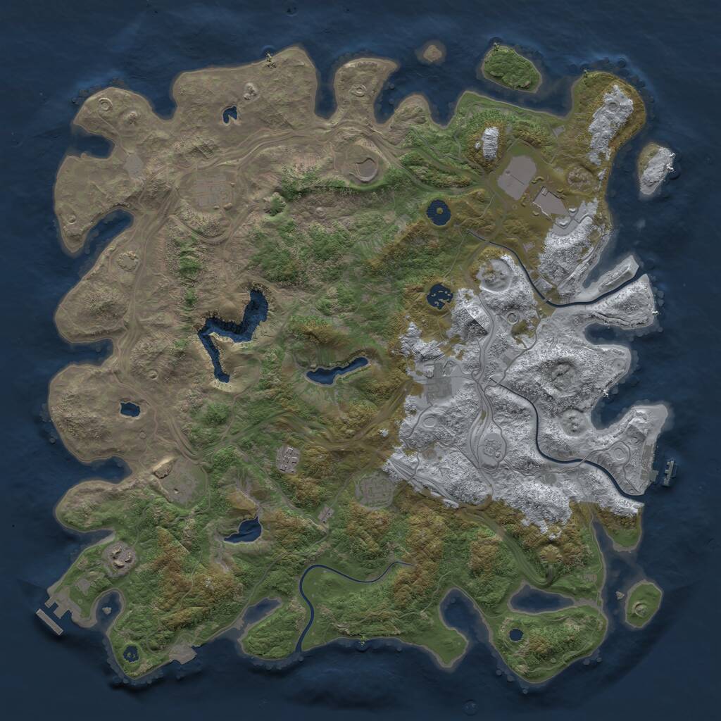 Rust Map: Procedural Map, Size: 4500, Seed: 1627418432, 15 Monuments