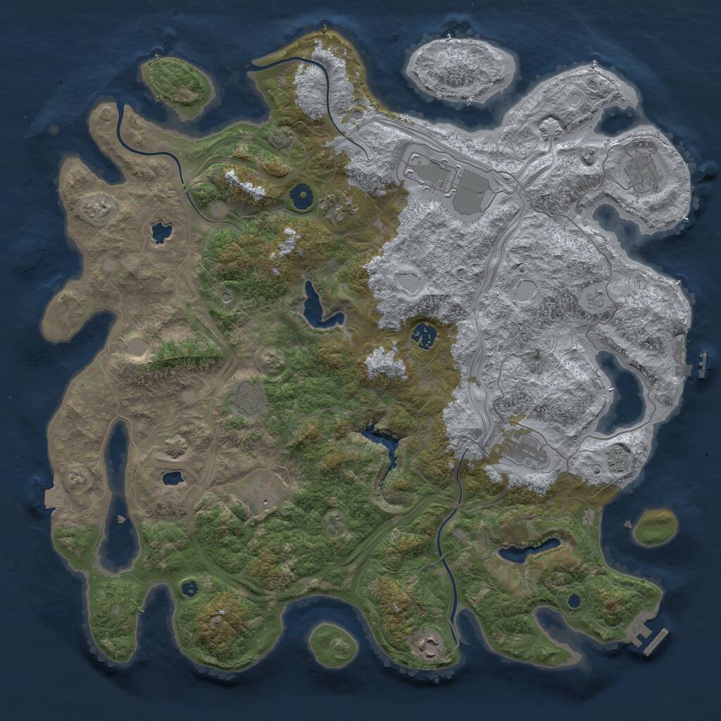 Rust Map: Procedural Map, Size: 4500, Seed: 192243564, 15 Monuments