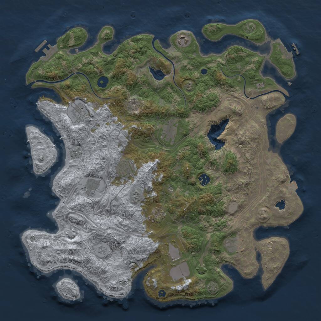 Rust Map: Procedural Map, Size: 4250, Seed: 1189389294, 16 Monuments