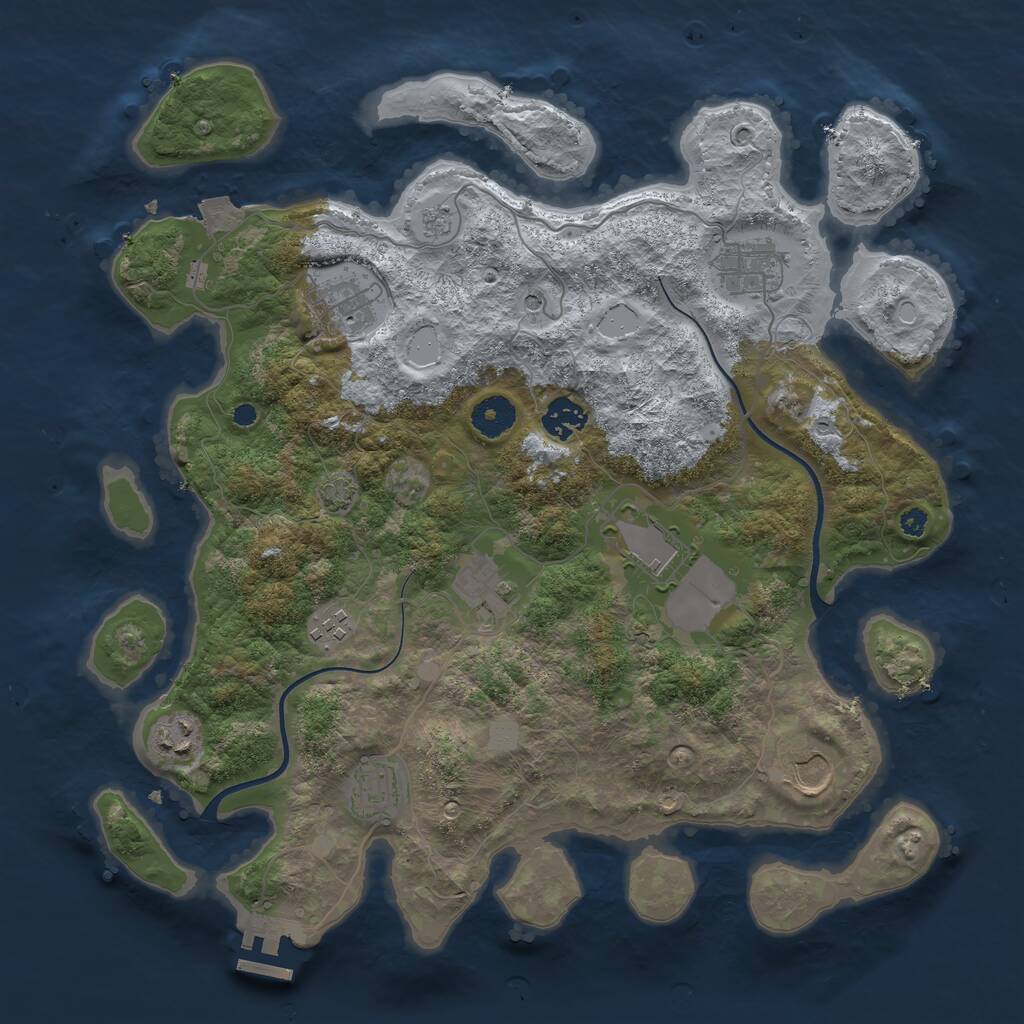 Rust Map: Procedural Map, Size: 3700, Seed: 1972944370, 14 Monuments