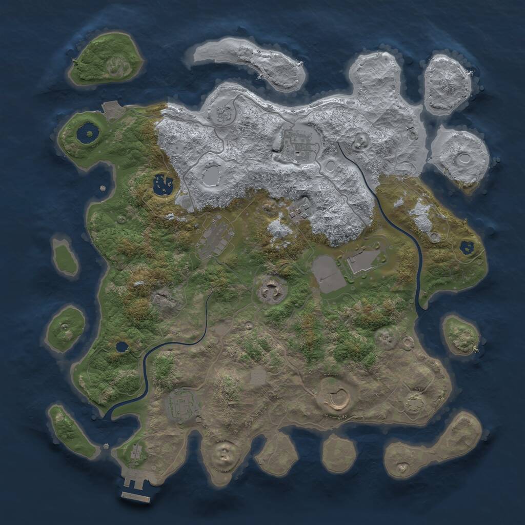Rust Map: Procedural Map, Size: 3700, Seed: 1972944370, 12 Monuments