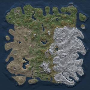 Thumbnail Rust Map: Procedural Map, Size: 5000, Seed: 877448226, 17 Monuments