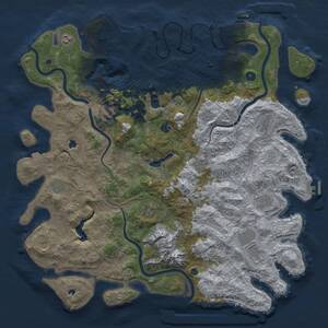 Thumbnail Rust Map: Procedural Map, Size: 5000, Seed: 877448226, 17 Monuments