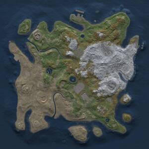 Thumbnail Rust Map: Procedural Map, Size: 3500, Seed: 2127632309, 14 Monuments