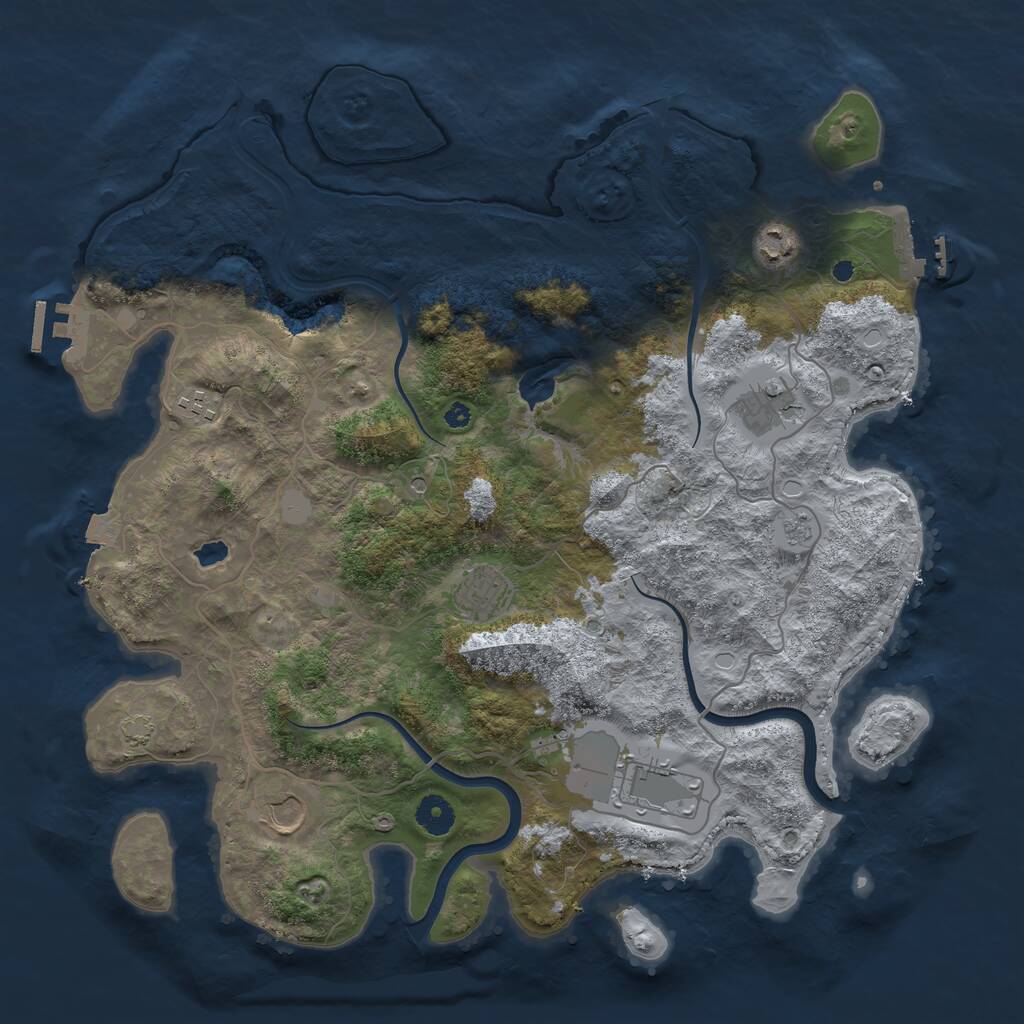 Rust Map: Procedural Map, Size: 4000, Seed: 15578961, 12 Monuments