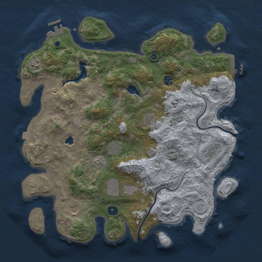 Rust Map: Procedural Map, Size: 4000, Seed: 15578961, 14 Monuments