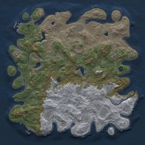 Thumbnail Rust Map: Procedural Map, Size: 4500, Seed: 1339443266, 17 Monuments