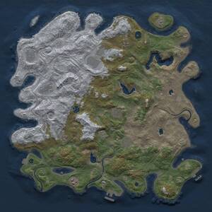 Thumbnail Rust Map: Procedural Map, Size: 4500, Seed: 1298075708, 16 Monuments