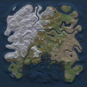 Thumbnail Rust Map: Procedural Map, Size: 4500, Seed: 1298075708, 17 Monuments