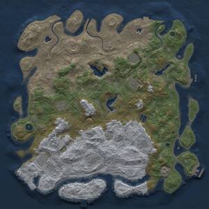 Thumbnail Rust Map: Procedural Map, Size: 4500, Seed: 1805016755, 17 Monuments