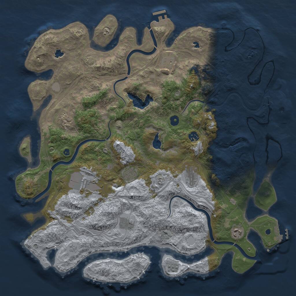 Rust Map: Procedural Map, Size: 4500, Seed: 1805016755, 15 Monuments