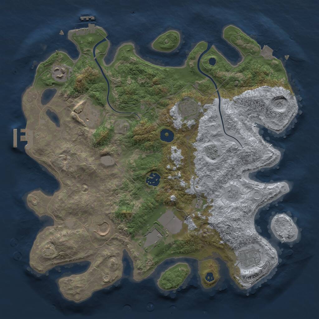 Rust Map: Procedural Map, Size: 3500, Seed: 1432495984, 14 Monuments