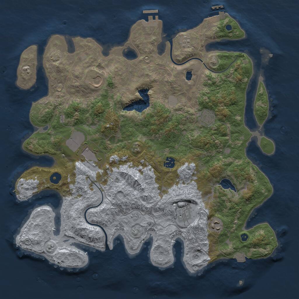 Rust Map: Procedural Map, Size: 4000, Seed: 7112024, 13 Monuments