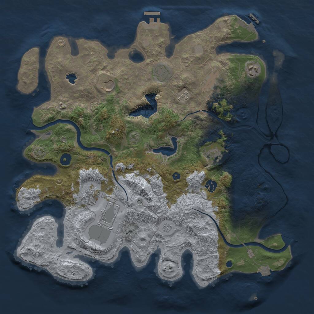 Rust Map: Procedural Map, Size: 4000, Seed: 7112024, 15 Monuments