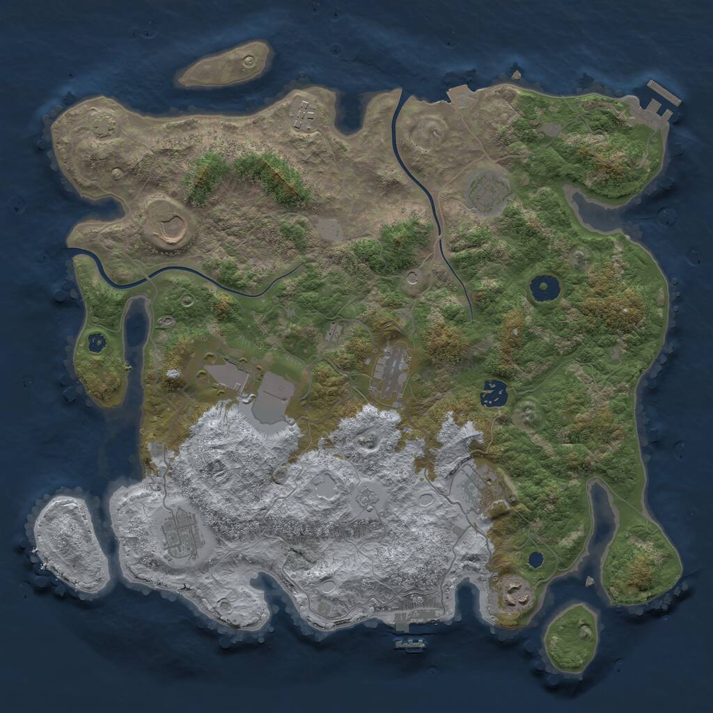 Rust Map: Procedural Map, Size: 3800, Seed: 535213, 15 Monuments