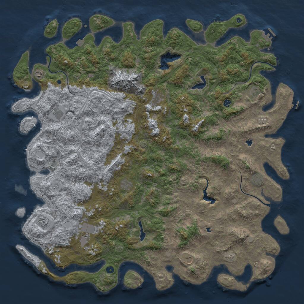Rust Map: Procedural Map, Size: 6000, Seed: 1314511665, 19 Monuments