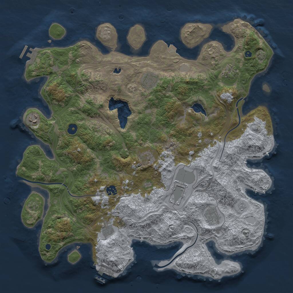 Rust Map: Procedural Map, Size: 4250, Seed: 1257804685, 15 Monuments