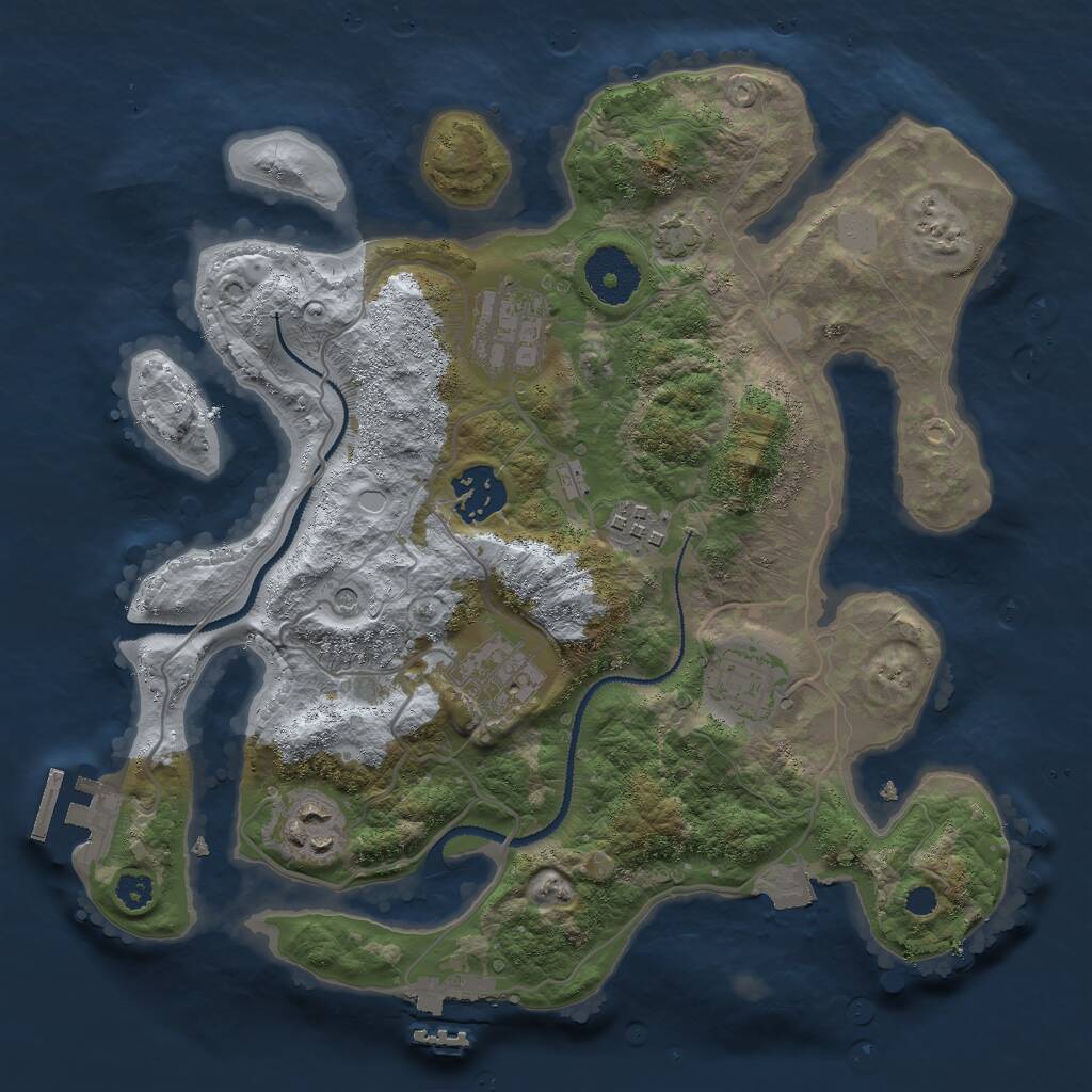 Rust Map: Procedural Map, Size: 3000, Seed: 1825711535, 11 Monuments