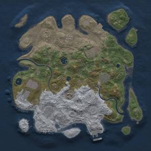 Thumbnail Rust Map: Procedural Map, Size: 3500, Seed: 1203931, 13 Monuments