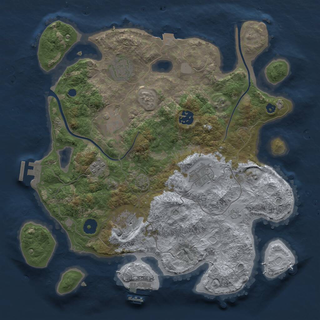 Rust Map: Procedural Map, Size: 3300, Seed: 1765186246, 12 Monuments