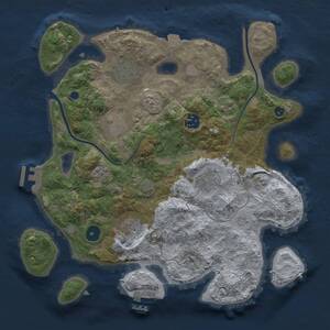 Thumbnail Rust Map: Procedural Map, Size: 3300, Seed: 1765186246, 12 Monuments