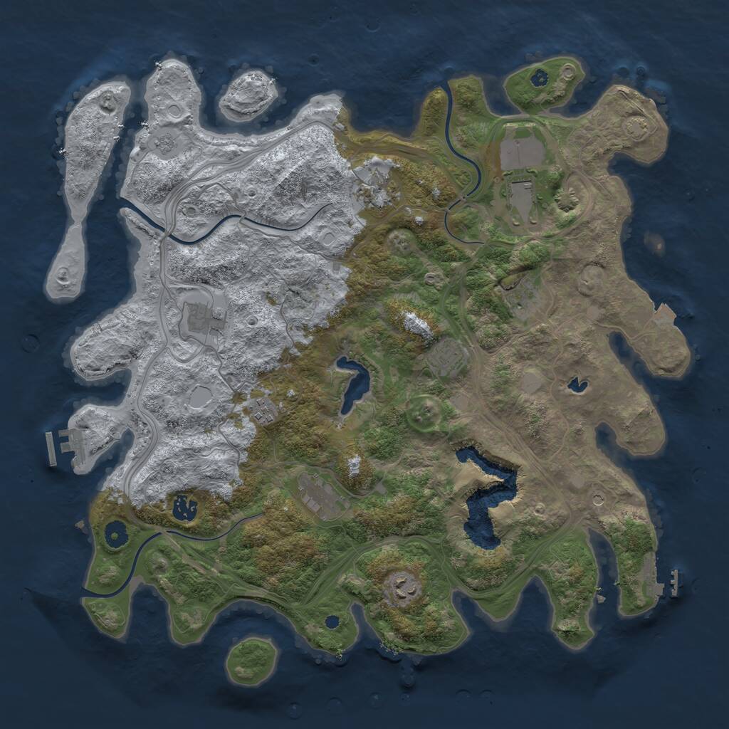 Rust Map: Procedural Map, Size: 4300, Seed: 39589109, 15 Monuments