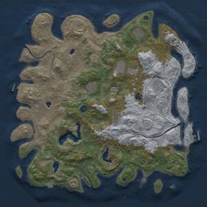 Thumbnail Rust Map: Procedural Map, Size: 4500, Seed: 372247500, 17 Monuments