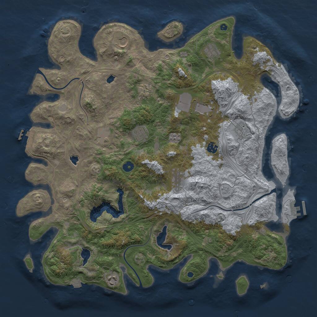 Rust Map: Procedural Map, Size: 4500, Seed: 372247500, 17 Monuments