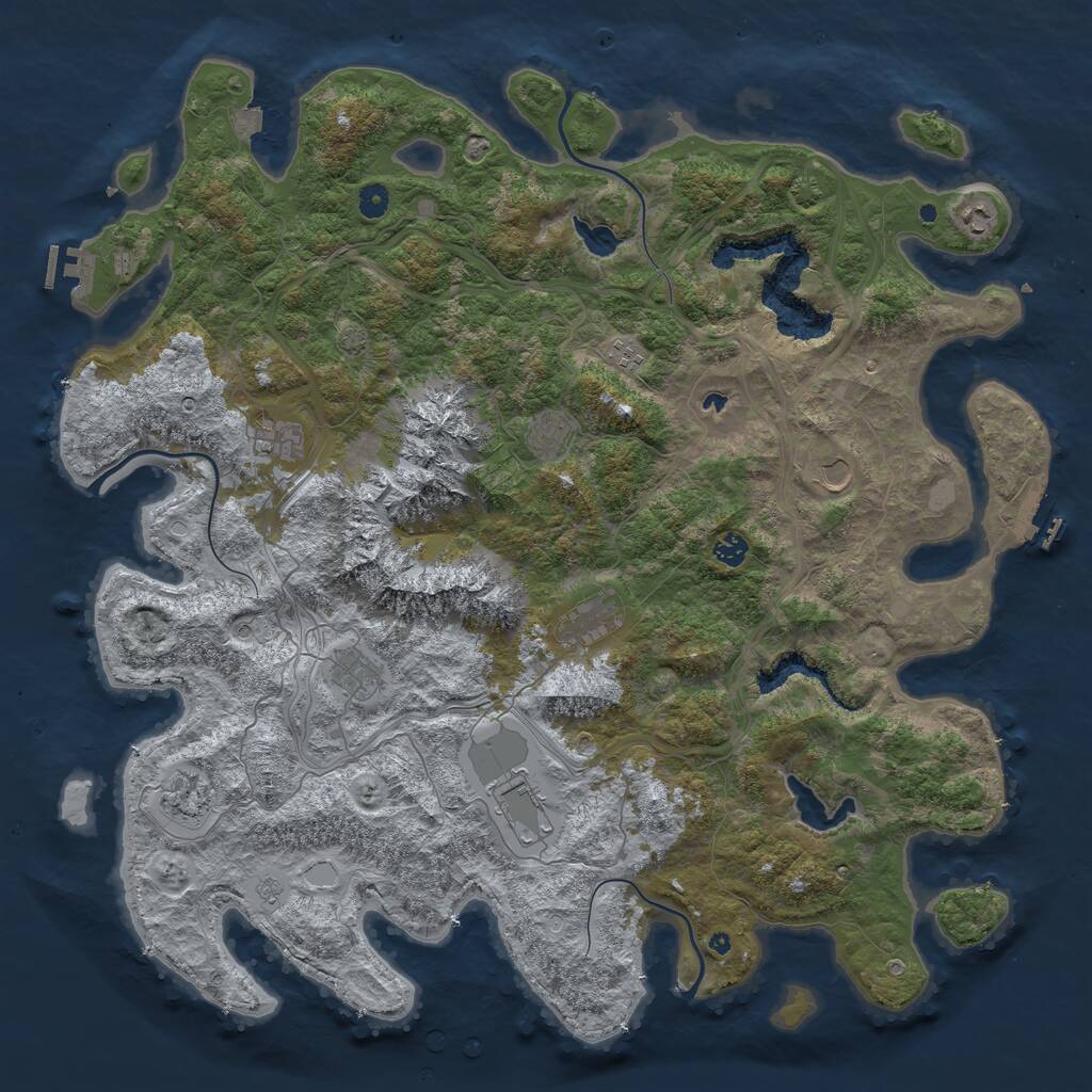 Rust Map: Procedural Map, Size: 5000, Seed: 1825555055, 16 Monuments