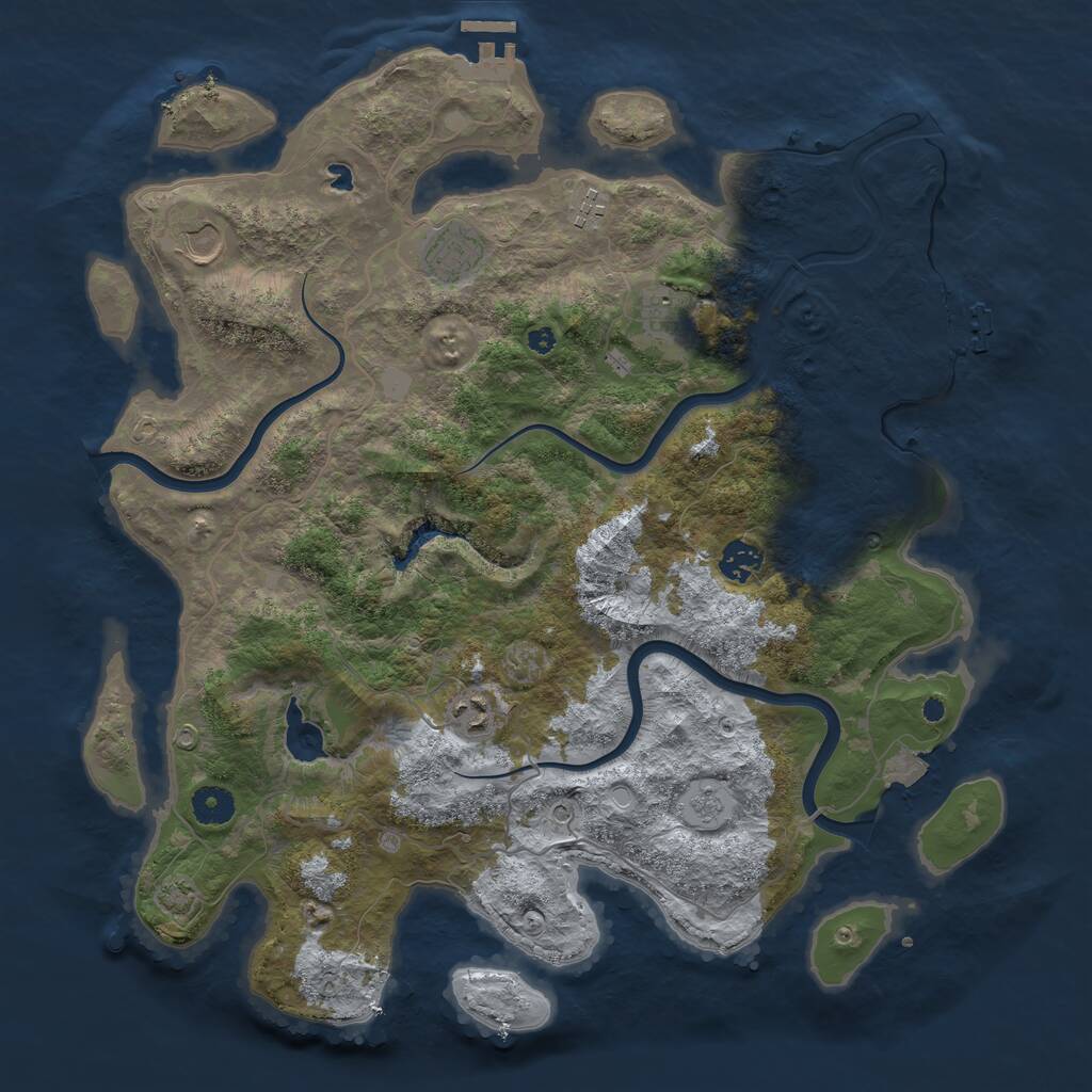 Rust Map: Procedural Map, Size: 4000, Seed: 1890434290, 12 Monuments