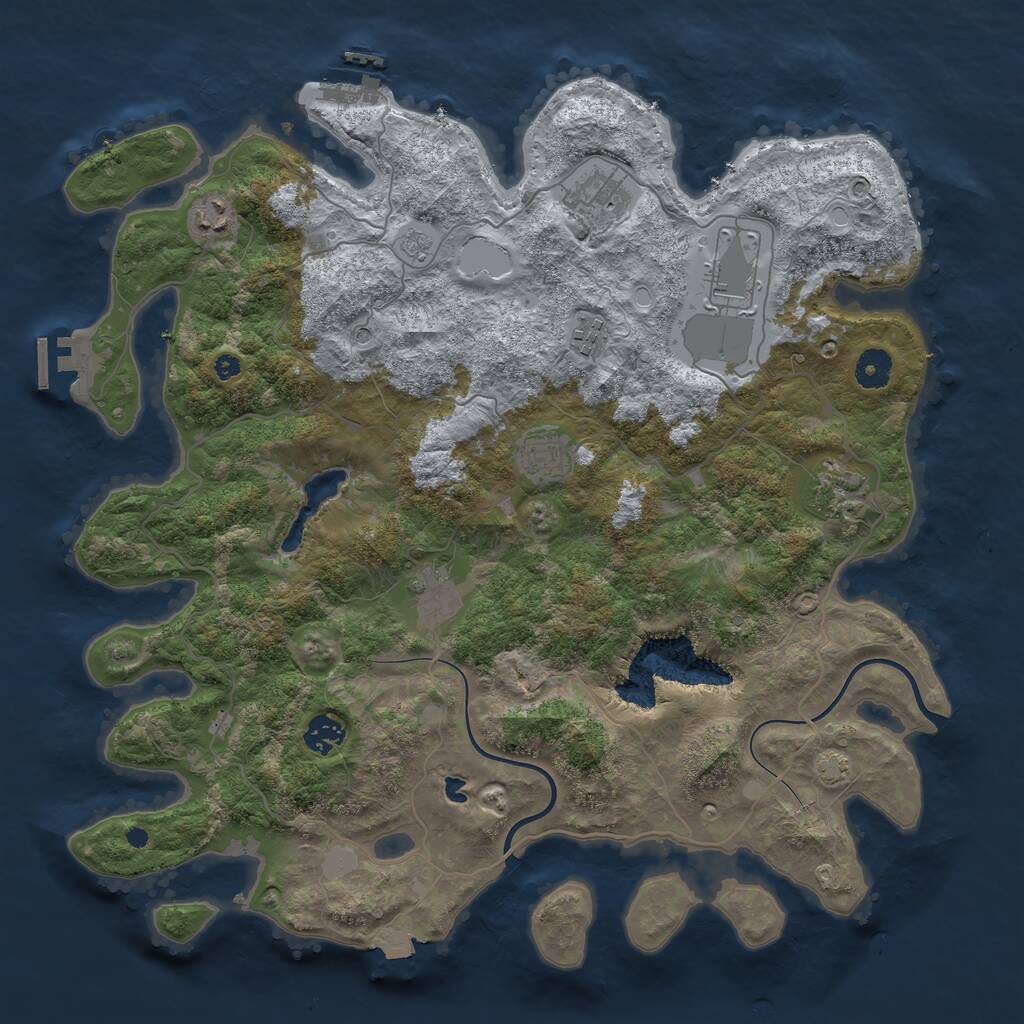 Rust Map: Procedural Map, Size: 4000, Seed: 1790725229, 14 Monuments