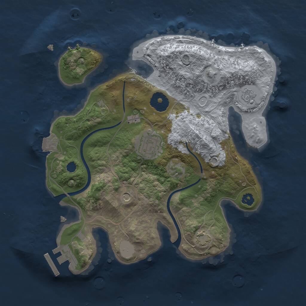 Rust Map: Procedural Map, Size: 2500, Seed: 950388781, 6 Monuments