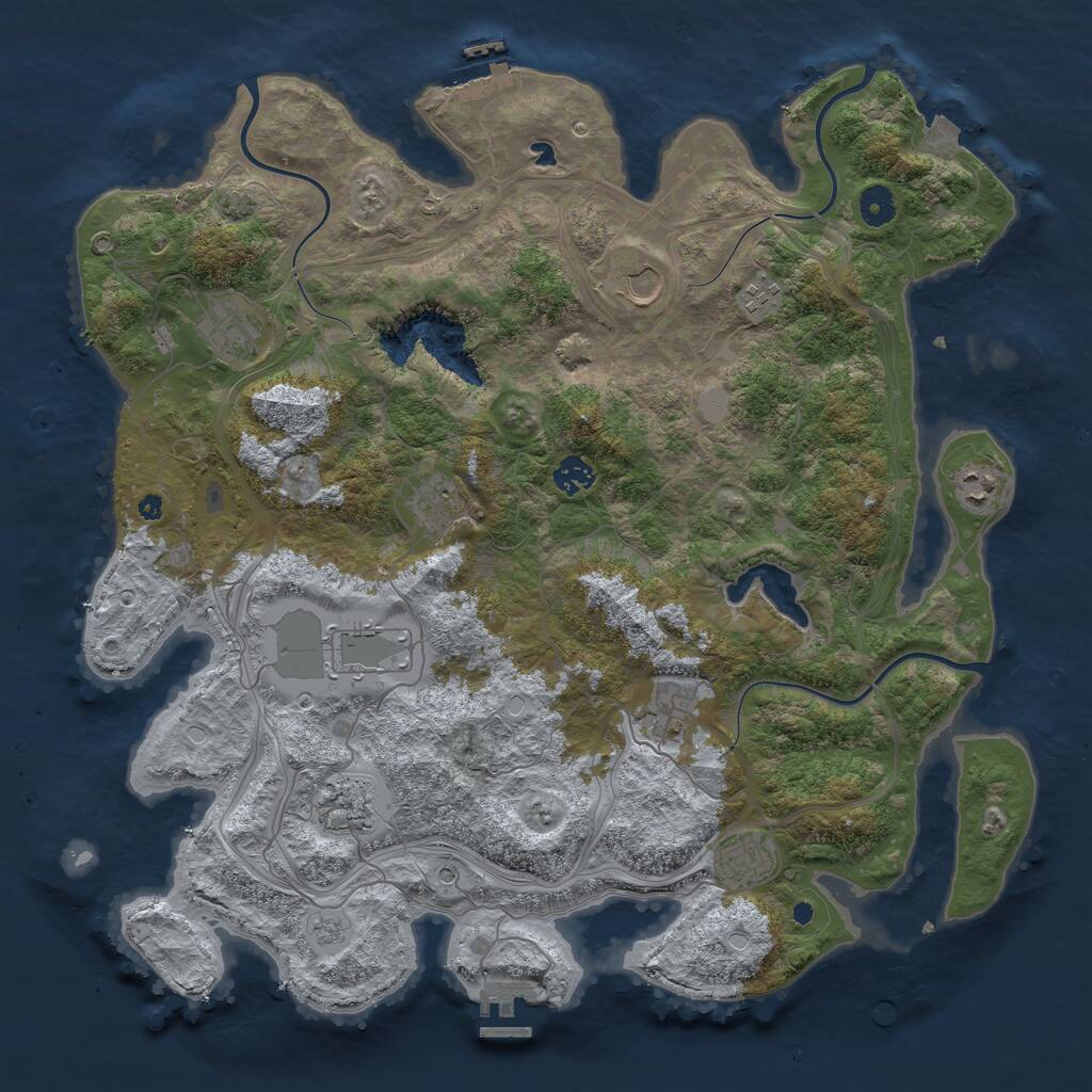 Rust Map: Procedural Map, Size: 4250, Seed: 2122168976, 16 Monuments