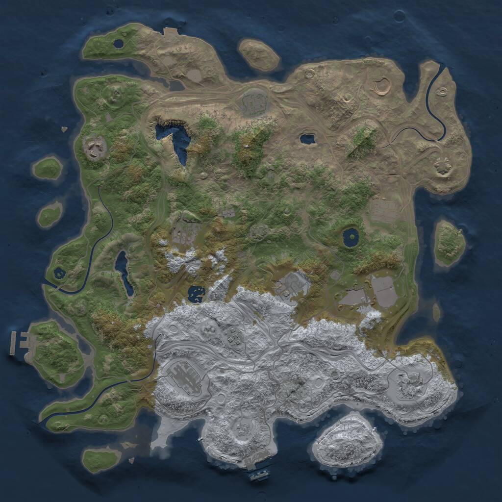 Rust Map: Procedural Map, Size: 4250, Seed: 1788947747, 16 Monuments